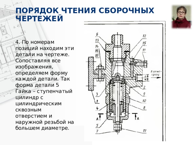 Презентация по черчению на темуЧтение сборочных чертежей