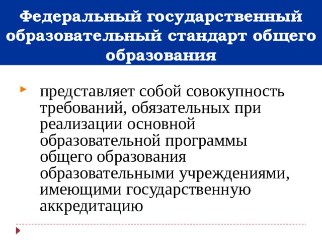 Государственный стандарт общего образования представляет собой