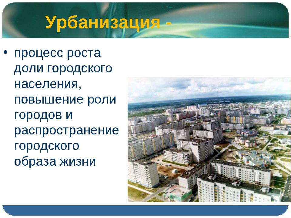 Особенности урбанизации в россии городское население 8 класс презентация