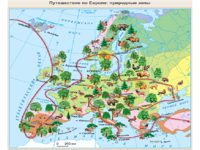 Европейские зоны на карте