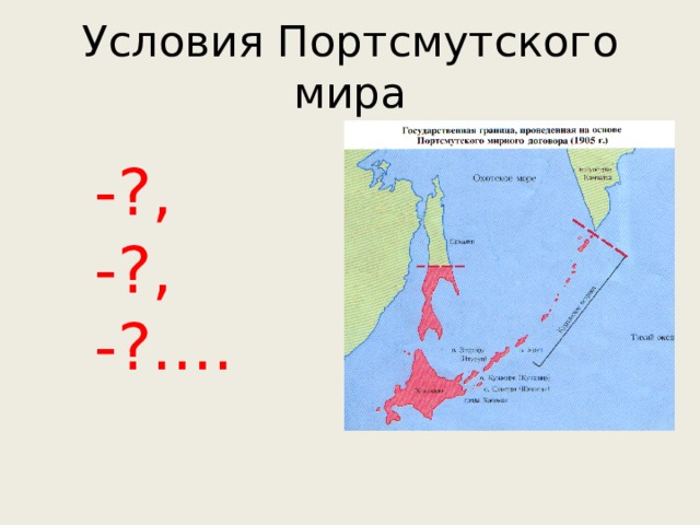 Суть портсмутского мирного договора. Портсмутский мир условия. Условия пор смускрго МИПА.