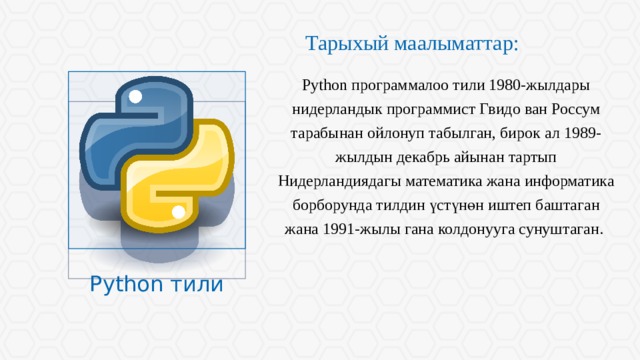 Питон 10 класс презентация