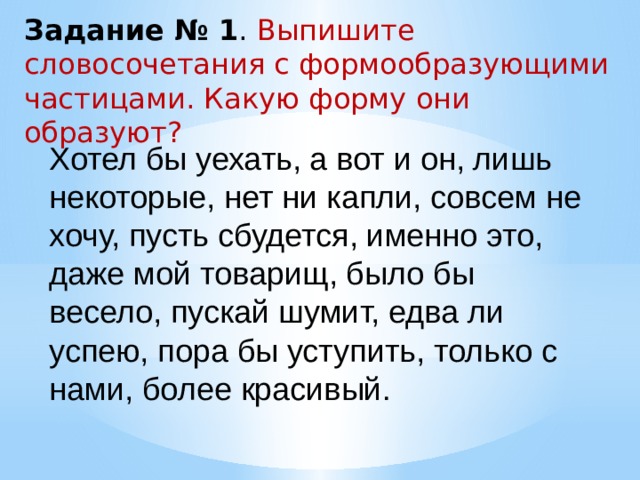 Урок формообразующие частицы 7 класс презентация