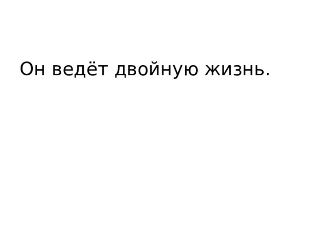 Он ведёт двойную жизнь. 