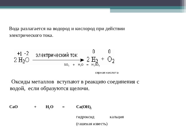 Разложение воды условия