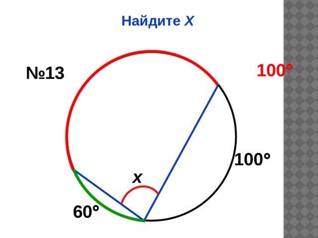 Найдите Х 100  № 13 100  x 60  