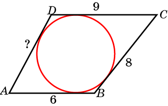 Четырехугольник abcd вписана окружность ab 18