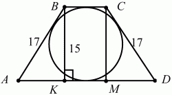 Четырехугольник abcd вписана окружность ab 18