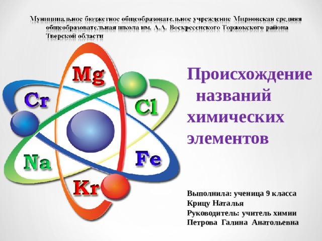 Происхождение химических элементов презентация