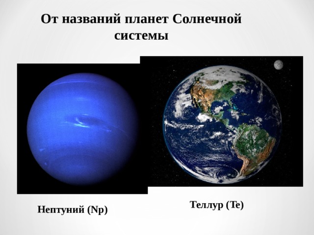 Происхождение названий планет. Как назывались планеты раньше. Нептуний / Neptunium (NP). География химических элементов. Нептуний разрез.