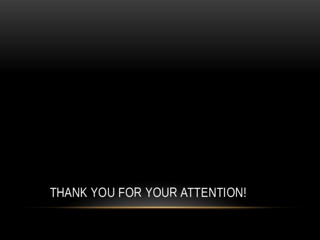 Thank you for your attention! 