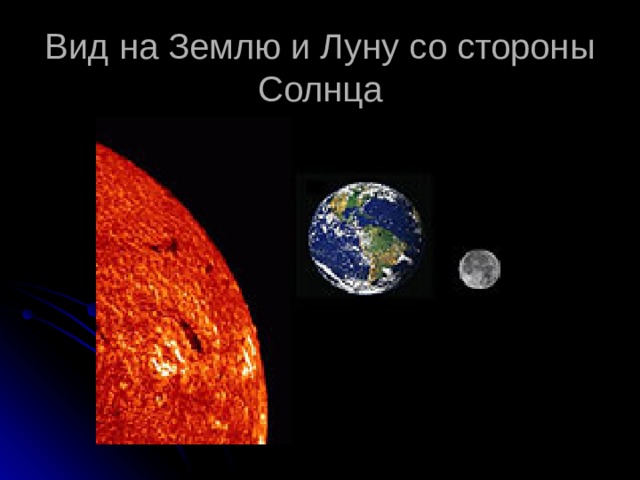 Вид на Землю и Луну со стороны Солнца 