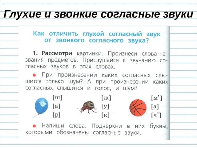 Слова заканчивающиеся на глухой согласный