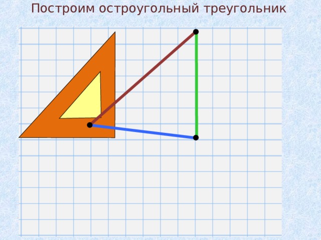 Как нарисовать остроугольный треугольник с помощью транспортира