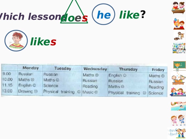 ? like he Which lessons do e s like s 