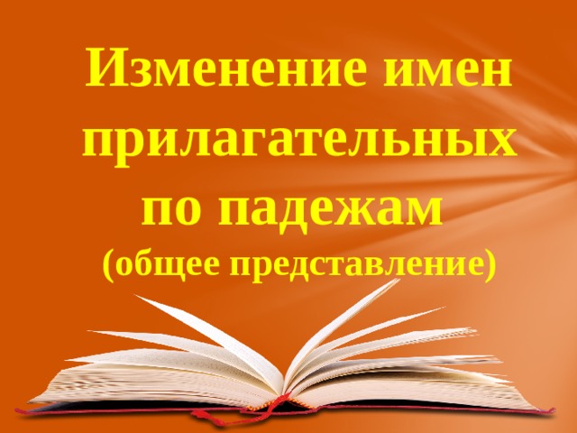 Изменение имен прилагательных по падежам (общее представление) 