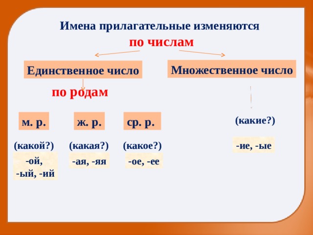 Изменение имен прилагательных по родам и числам 3 класс перспектива презентация