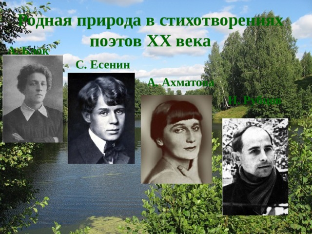 Родная природа в стихотворениях поэтов XX века А. Блок С. Есенин А. Ахматова Н. Рубцов 