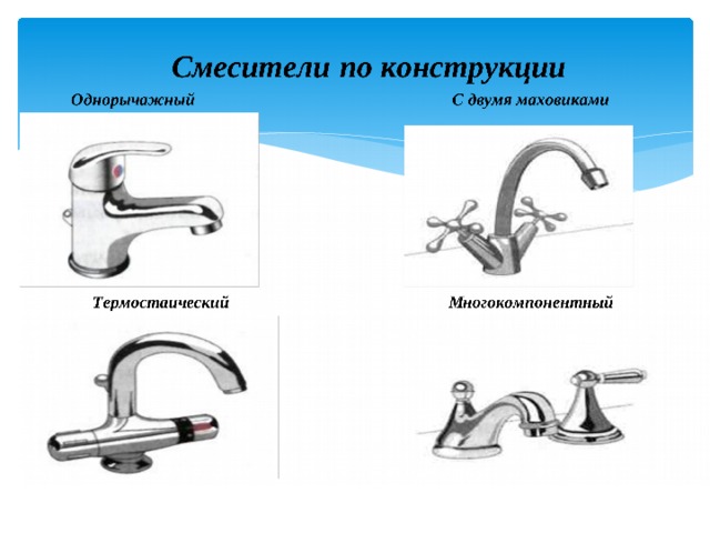 Какие виды смесителей