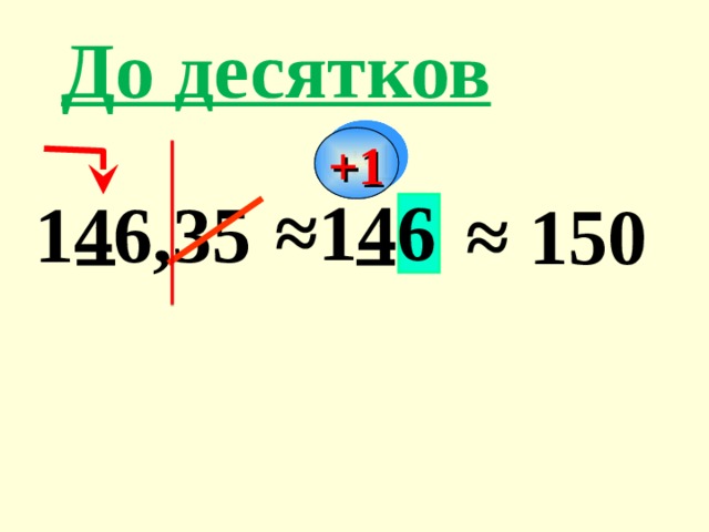 До десятков +1  ≈ 146 146,35   ≈  150 