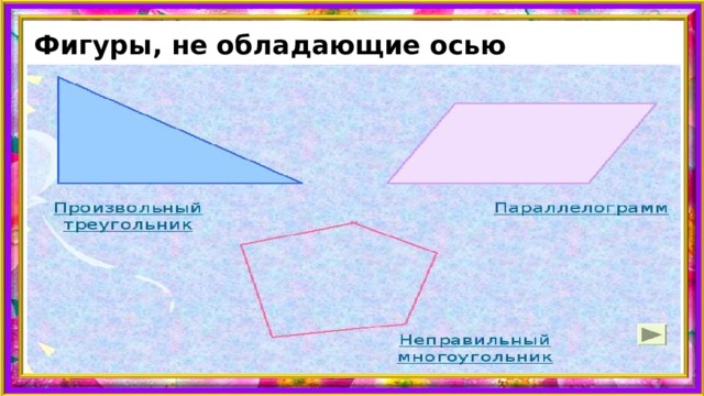 Фигуры, не обладающие осью симметрии 