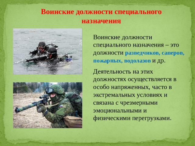 Воинские должности