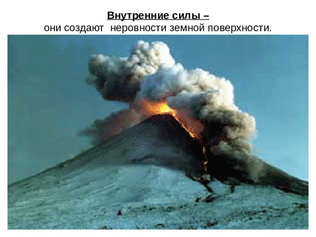Внутренние силы –  они создают неровности земной поверхности. 