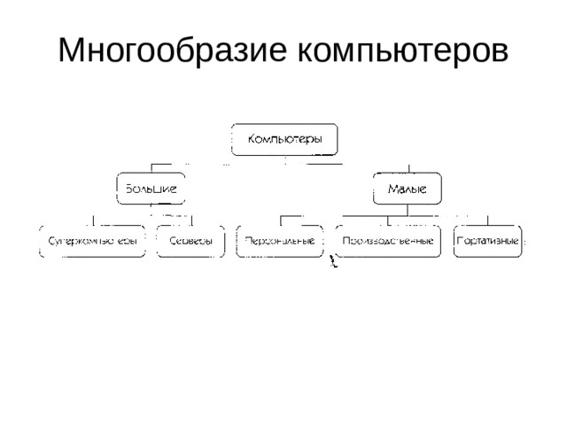 Многообразие компьютеров презентация