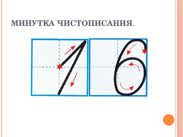 Минутка чистописания по математике 1 класс в тетради образцы