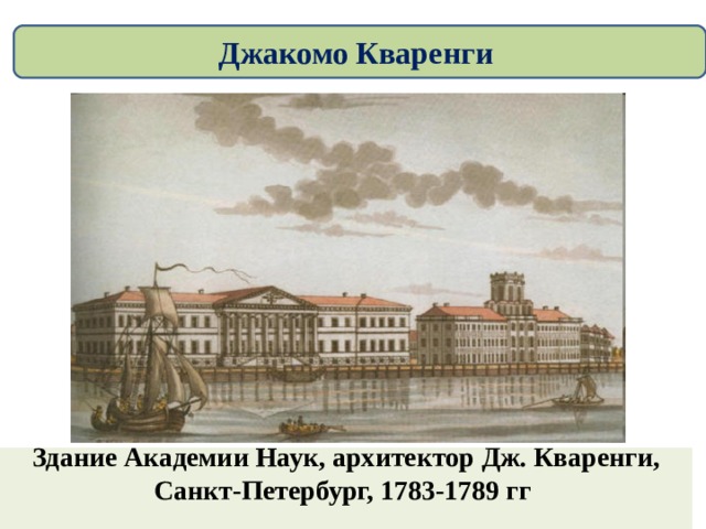 Джакомо Кваренги Здание Академии Наук, архитектор Дж. Кваренги,  Санкт-Петербург, 1783-1789 гг   