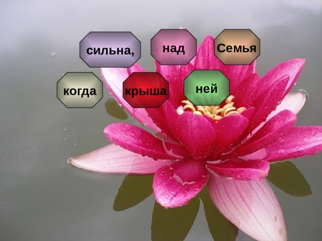 над Семья сильна, ней когда крыша 