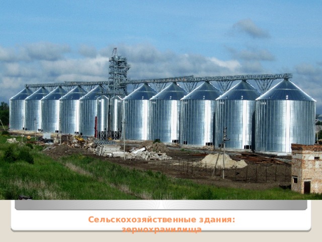 Сельскохозяйственные здания:  зернохранилища 