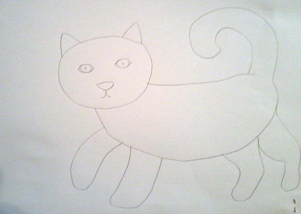 Как нарисовать кошку с помощью слова cat
