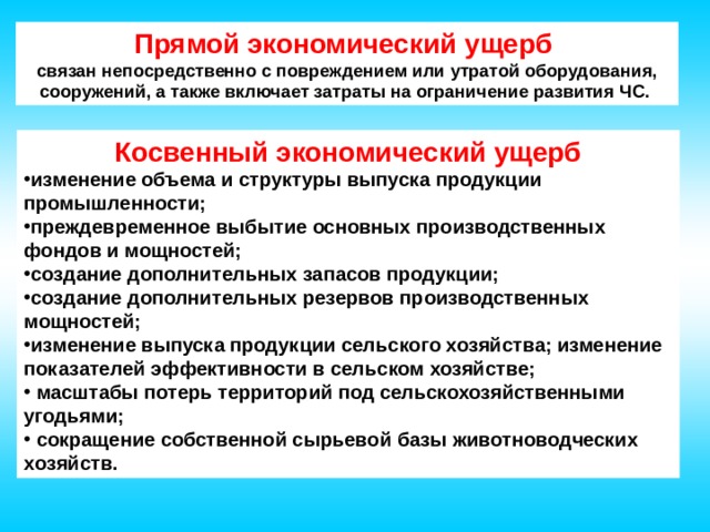 Утрата оборудования. Прямой экономический ущерб. Прямой и косвенный экономический ущерб. Косвенный экономический ущерб. Прямой экономический ущерб ЧС.