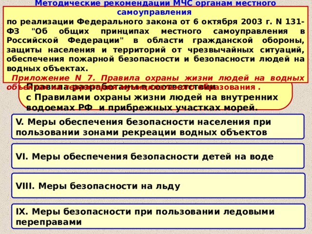 6 октября 2003 г no 131 фз. Методические рекомендации МЧС России. Рекомендации МЧС.