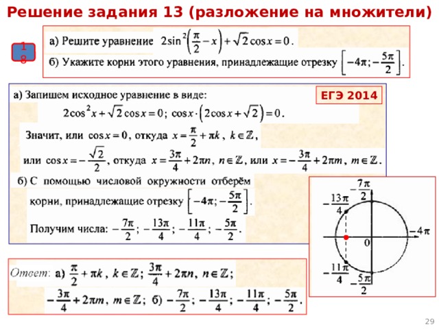 Презентация методы решения тригонометрических уравнений 10 класс профильный уровень