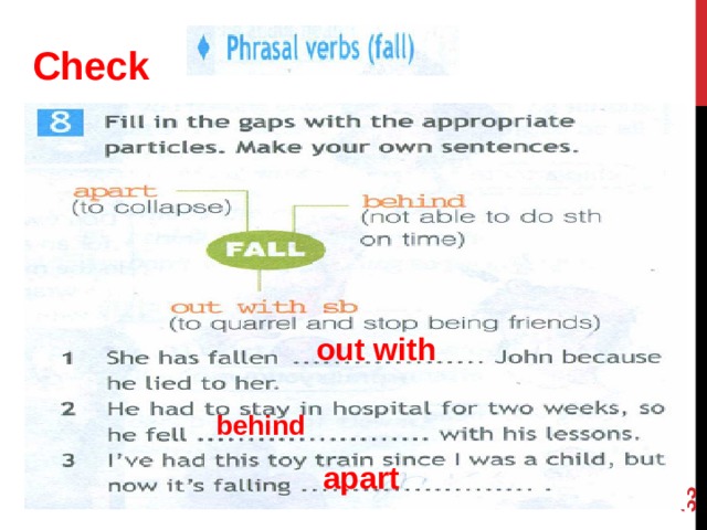 12 Check  out with behind apart 
