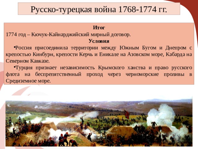 По результатам войны события которой обозначены на схеме крепость кинбурн вошла в состав россии