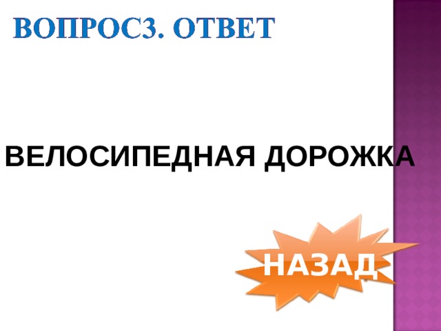 ВЕЛОСИПЕДНАЯ ДОРОЖКА НАЗАД 