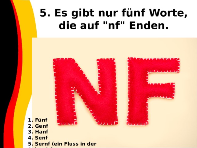 5 Wörter Die Auf Nf Enden