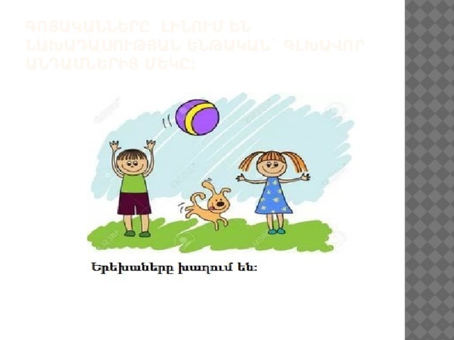 Գոյականները լինում են նախադասության ենթական` գլխավոր անդամներից մեկը: 