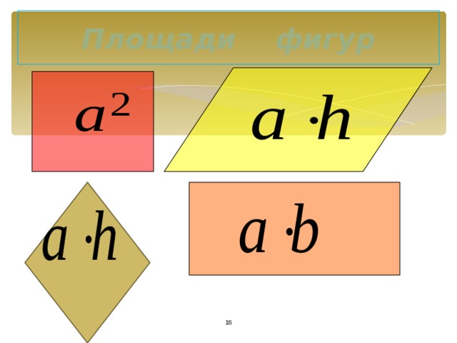 Площади фигур 15 