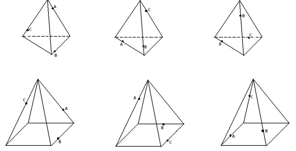 Сечения тетраэдра и параллелепипеда. Построение сечений многогранников тетраэдр. Построение сечений многогранников 10 класс тетраэдр. Задачи на сечение тетраэдра 10 класс. Сечения тетраэдра задачи на готовых чертежах.