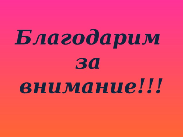Благодарим  за  внимание!!! 