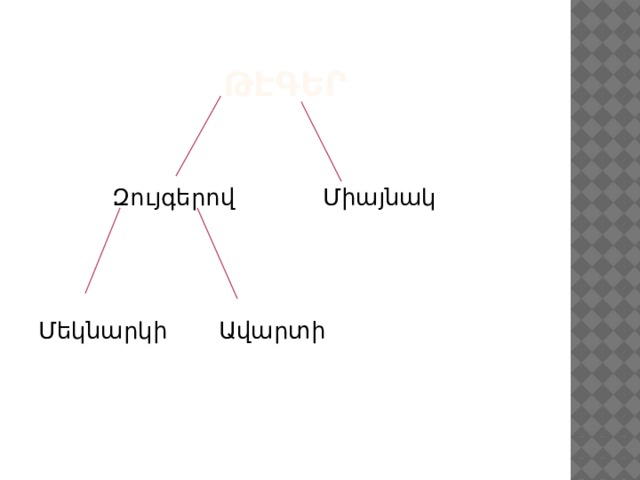  ԹԷԳԵՐ  Զույգերով Միայնակ Մեկնարկի Ավարտի 