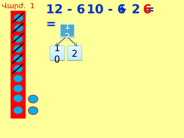 12 - 6 = Վարժ. 1 6 + 2 = 10 - 6 12 10 2 