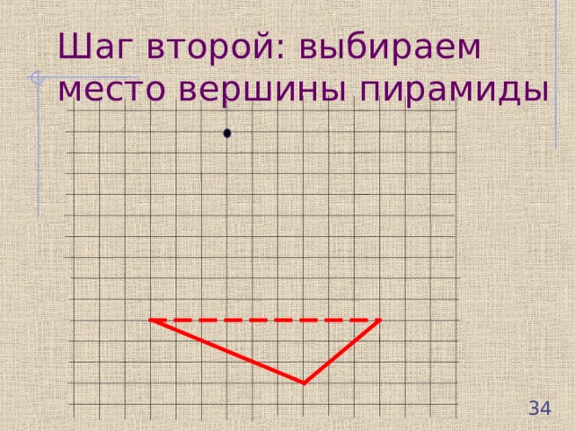 Шаг второй: выбираем место вершины пирамиды  