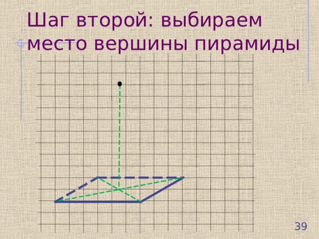 Шаг второй: выбираем место вершины пирамиды 39 