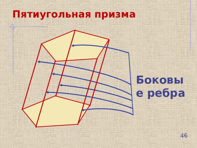 Пятиугольная призма Боковые ребра 45 