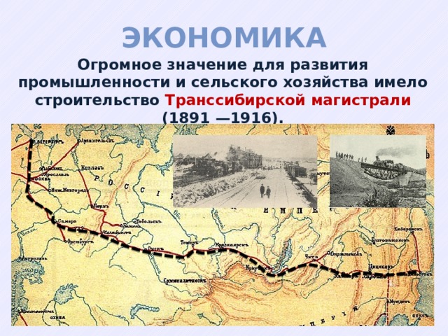 Карта транссибирской магистрали 1905